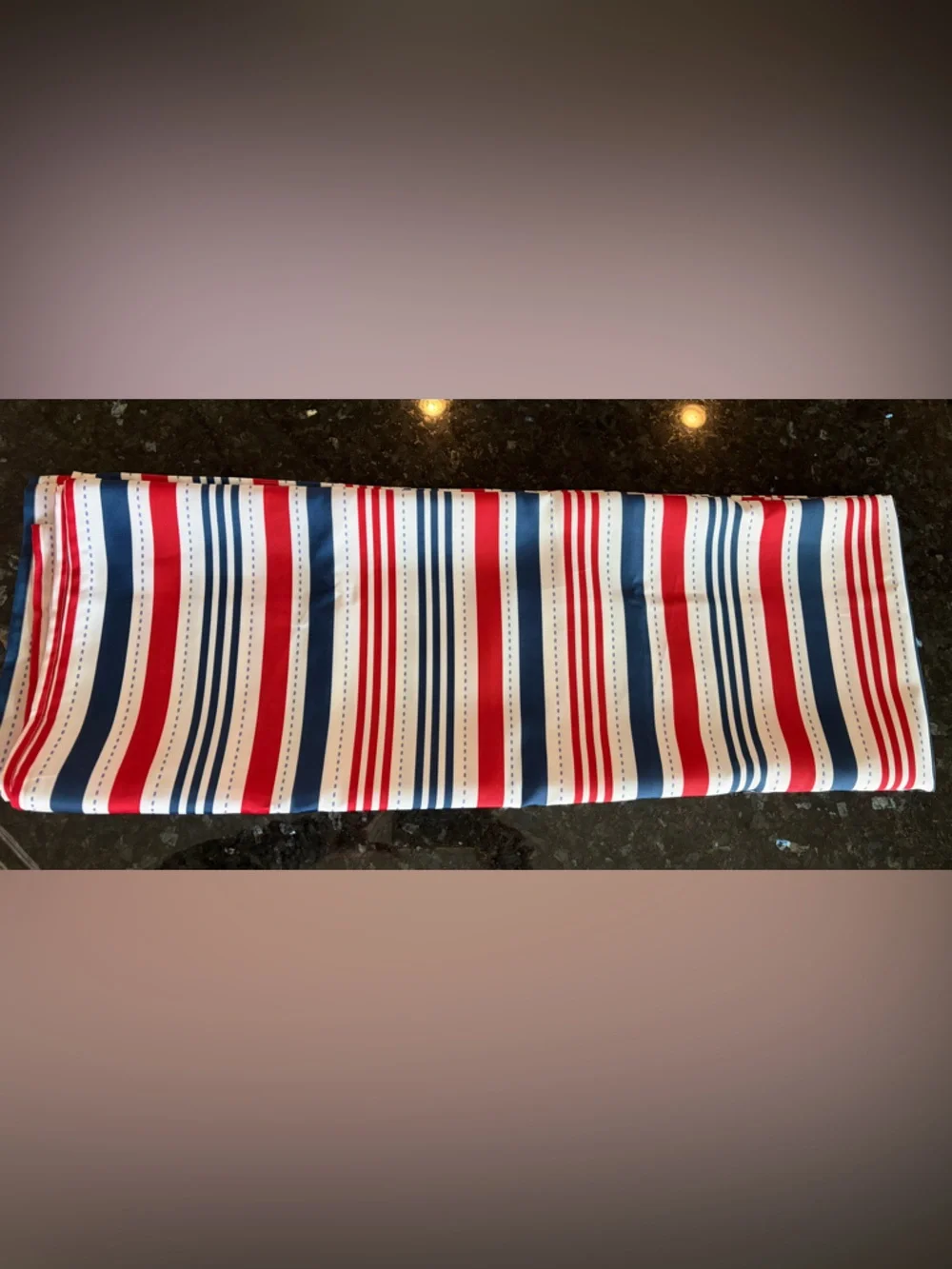 DII Patriotic Stripes Tablecloth, Stain Resistant & Waterproof, 60x84, LIKE NEW